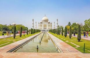 Agra, India, May 10, 2018 - Taj Mahal panorama in Agra, India photo