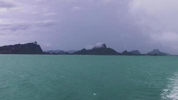 Travel to Don Sak over turquoise water tropical landscape Thailand. video