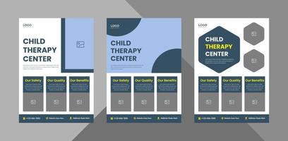 child care flyer design template 3 in 1 bundle. kids care medical service poster leaflet design bundle. bundle, 3 in 1, a4 template, brochure design, cover, flyer, poster, print-ready vector