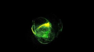 green particle energy ball loop animation video