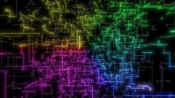 rainbow stroke lines cyber space Background loop Animation