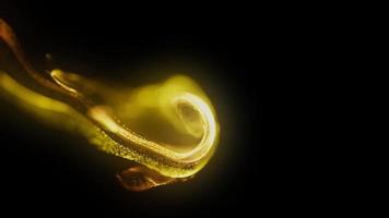 vídeo de fundo abstrato de belas partículas fluidas de ouro video