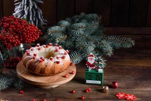 tarta tradicional de arándanos navideños foto