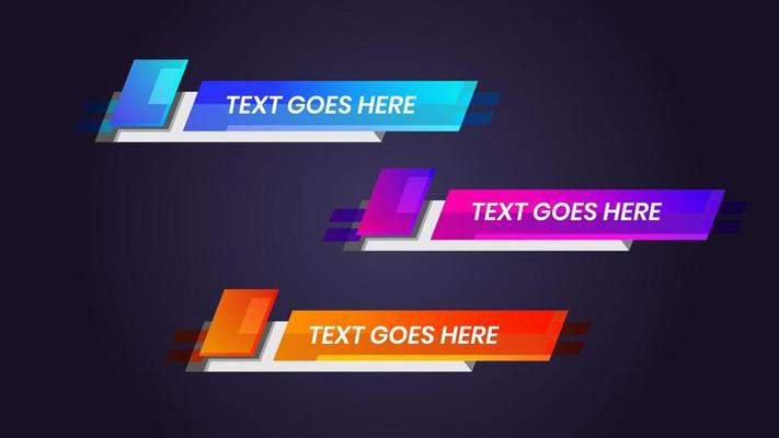 Vector Illustration Lower Third Template Breaking News Header. Graphic set of Broadcast News Banner for Television, Video and Media Channel