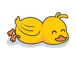 Baby Duck Cartoon Lazy Duck Illustration vector