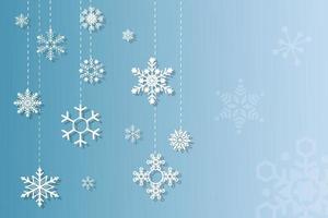 winter background with white snowflakes vector design