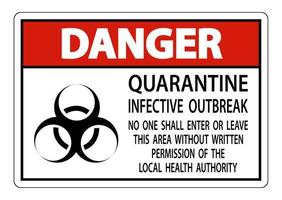Danger Quarantine Infective Outbreak Sign Isolate on transparent Background,Vector Illustration vector