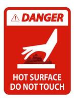 Danger Burn hazard,Hot surface,Do not touch Symbol Sign Isolate on White Background,Vector Illustration vector