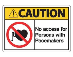 No Access For Persons With Pacemaker Symbol Sign On White Background vector