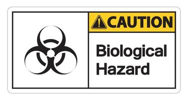 Caution Biological Hazard Symbol Sign on white background vector