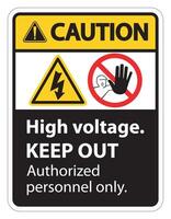 Caution High Voltage Keep Out Sign Isolate On White Background,Vector Illustration EPS.10 vector