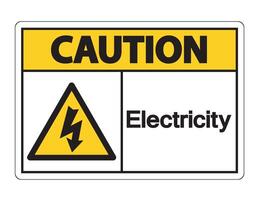 Caution Electricity Symbol Sign on white background vector