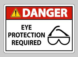 Danger sign Eye Protection Required on white background vector