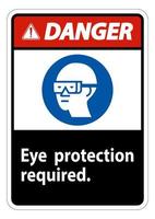 Danger Sign Eye Protection Required Symbol Isolate on White Background vector