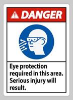 Danger Sign Eye Protection Required In This Area, Serious Injury Will Result vector