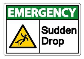 Emergency Sudden Drop Symbol Sign On White Background,Vector Illustration vector