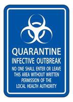 Notice Quarantine Infective Outbreak Sign Isolate on transparent Background,Vector Illustration vector