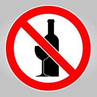 No drinking sign, no alcohol, prohibited activitive vector