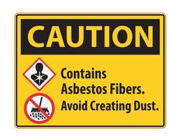 Caution Label Contains Asbestos Fibers,Avoid Creating Dust vector