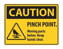 Caution Pinch Point, Moving Parts Below, Keep Hands Clear Symbol Sign Isolate on White Background,Vector Illustration EPS.10 vector