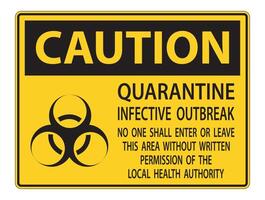 Caution Quarantine Infective Outbreak Sign Isolate on transparent Background,Vector Illustration vector