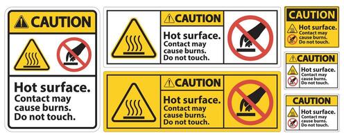 Caution Hot Surface Do Not Touch Symbol Sign Isolate on White Background,Vector Illustration vector