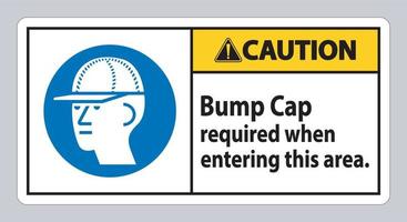Caution Sign Bump Cap Required When Entering This Area vector