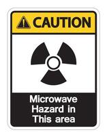 Caution Microwave Hazard Sign on white background vector