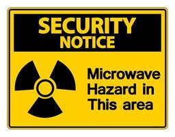 Security notice Microwave Hazard Sign on white background vector