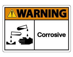 Warning Corrosive Symbol Sign on white background vector