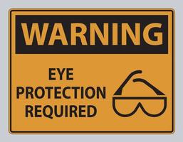 Warning sign Eye Protection Required on white background vector