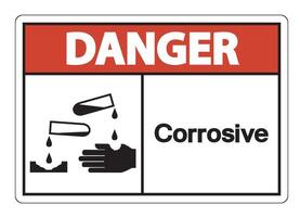 Danger Corrosive Symbol Sign on white background vector