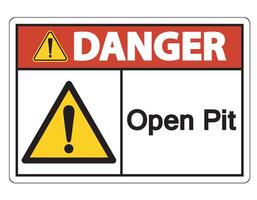 Danger Open Pit Symbol Sign on white background vector