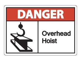 Danger Overhead Hoist Symbol Sign On White Background vector