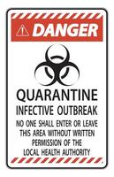 Danger Quarantine Infective Outbreak Sign Isolate on transparent Background,Vector Illustration vector