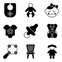 Babies Glyph Icons Sets vector