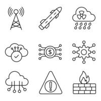 Cyberpunk Line Icons Sets vector