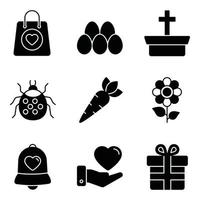 Easter Icons Glyph Sets vector