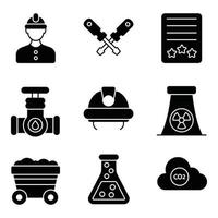 Factory Glyph Icons Sets vector