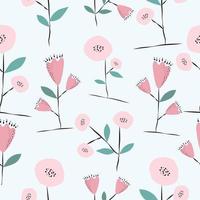 Seamless hand drawn cute floral  pattern background vector