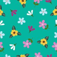 Cute hand drawn vintage floral pattern seamless  background vector