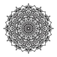 Indian Ornament black white card with mandala vector
