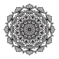 Indian Ornament black white card with mandala vector