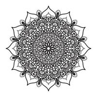 Indian Ornament black white card with mandala vector