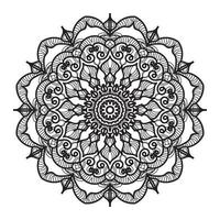 Indian Ornament black white card with mandala vector