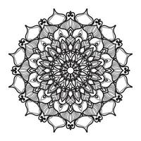 Indian Ornament black white card with mandala vector