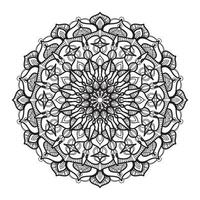 Indian Ornament black white card with mandala vector