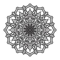 Indian Ornament black white card with mandala vector