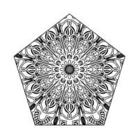 Indian Ornament black white card with mandala vector