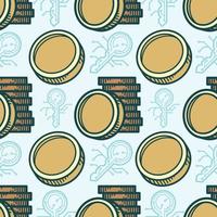 Seamless pattern Token coin cartoon vector